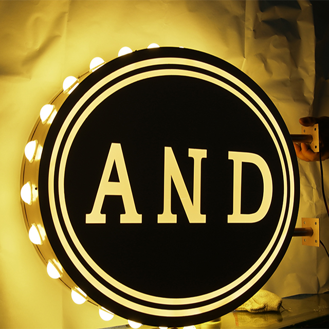 Round led letter lightbox custom advertising backlit company sign advertising light boxes led sign for business