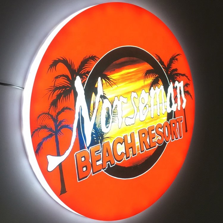 Round led letter lightbox custom advertising backlit company sign advertising light boxes led sign for business