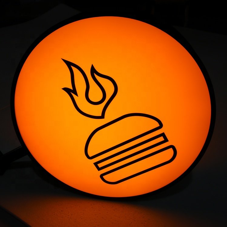 Round led letter lightbox custom advertising backlit company sign advertising light boxes led sign for business