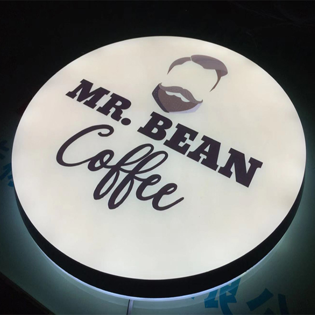 Round led letter lightbox custom advertising backlit company sign advertising light boxes led sign for business