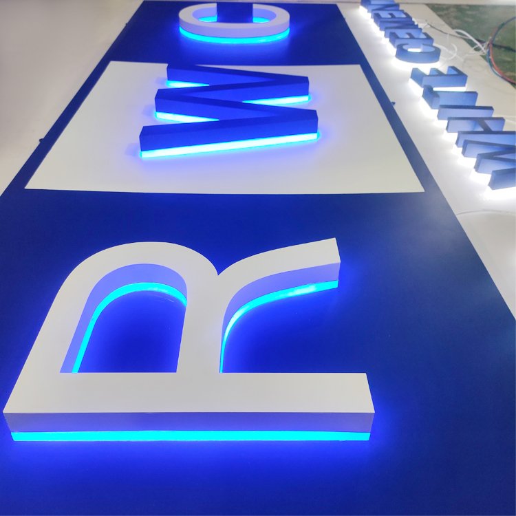 LED sign board outdoor advertising custom metal 3d logo led sign stainless steel backlit channel letter led sign for business