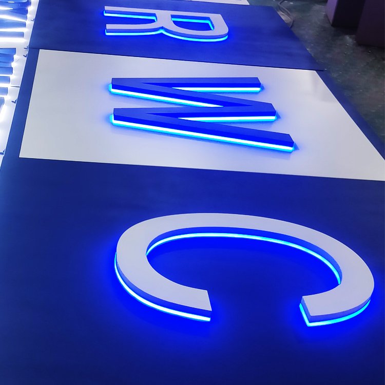 LED sign board outdoor advertising custom metal 3d logo led sign stainless steel backlit channel letter led sign for business