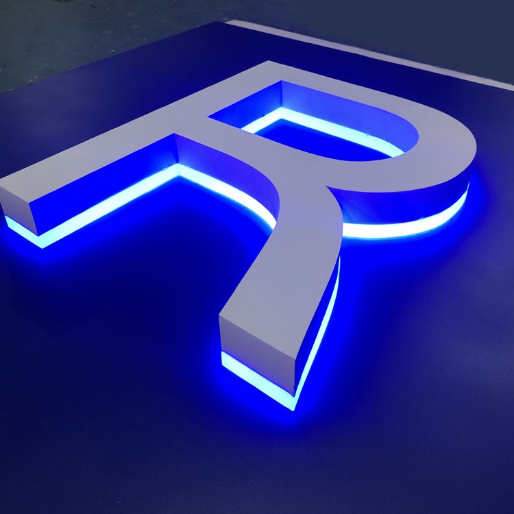 LED sign board outdoor advertising custom metal 3d logo led sign stainless steel backlit channel letter led sign for business