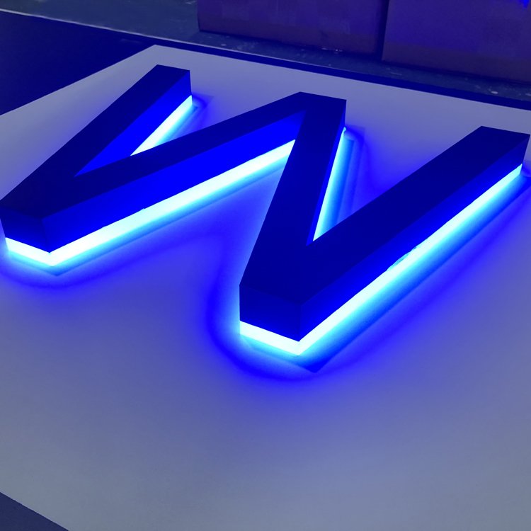 LED sign board outdoor advertising custom metal 3d logo led sign stainless steel backlit channel letter led sign for business