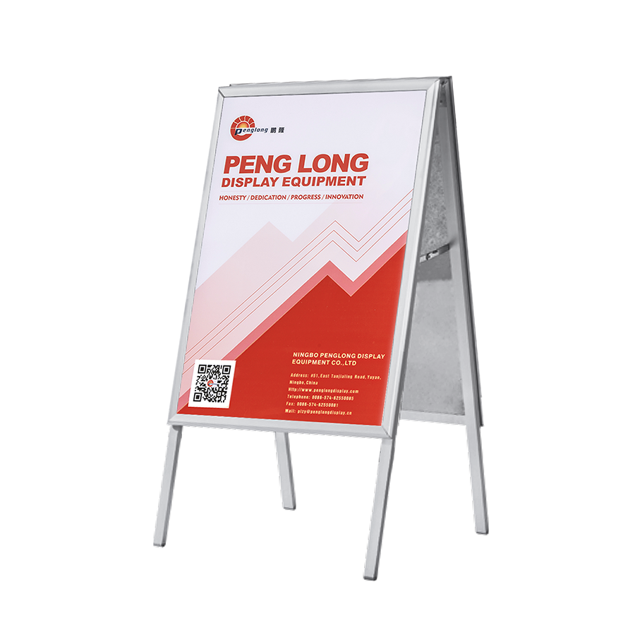 Outdoor Waterproof Double Sided Sandwich A Board Advertising Pavement Sign Display Stand Pavement Sign 32mm, Silver