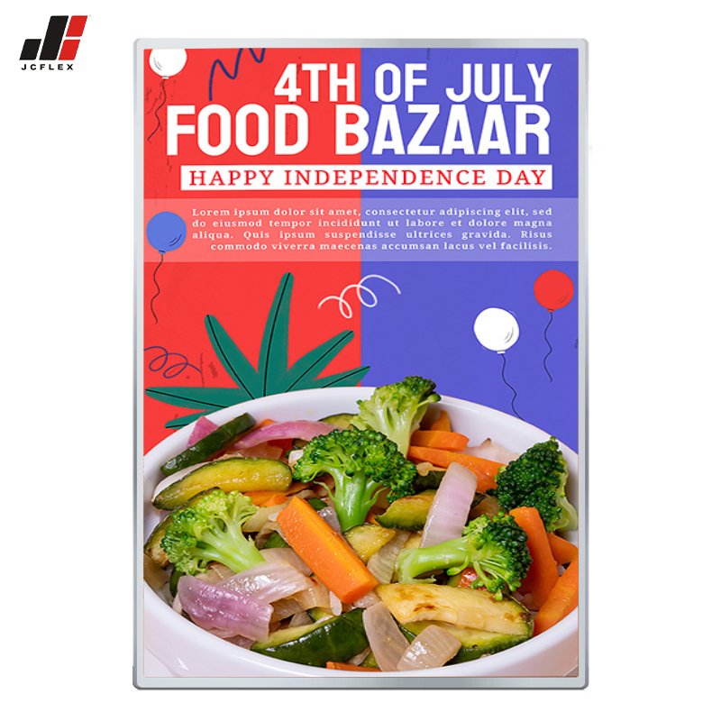 A1 A2 A3 A4 Open Ultra-Thin Aluminum Snap Photo Frame Light Box with Tempered Glass LED for Restaurant Menu Board Advertising