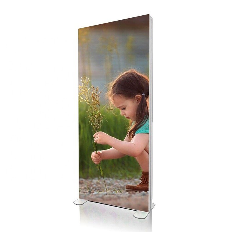 Tradeshow advertising tension fabric free stand floor LED light box display backlit exhibition hall SEG signs