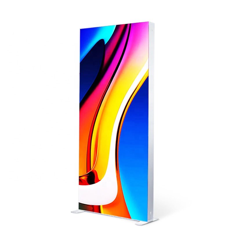 Tradeshow advertising tension fabric free stand floor LED light box display backlit exhibition hall SEG signs