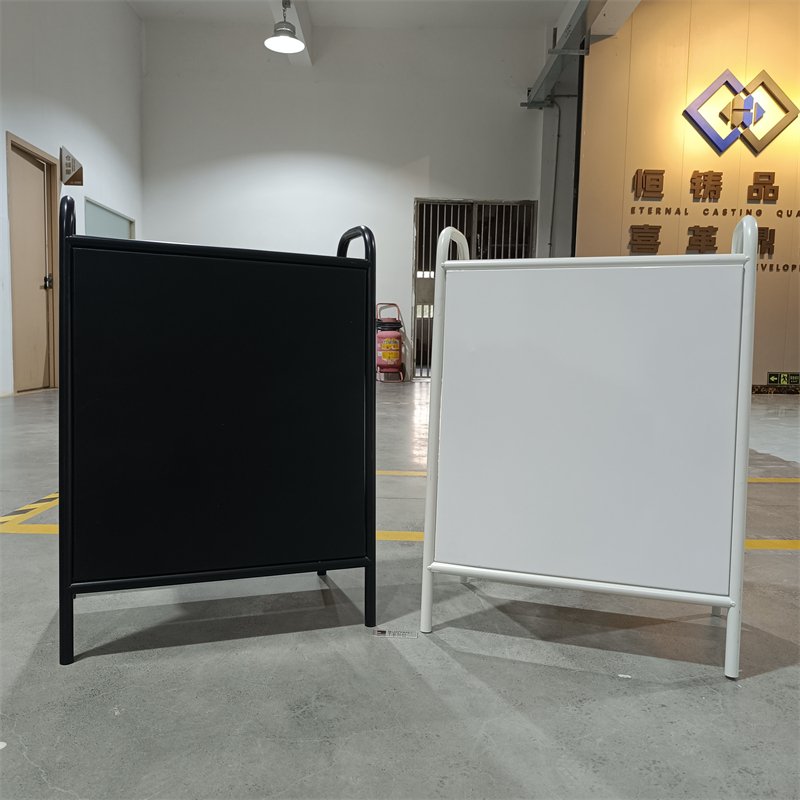 Custom A Frame Sign Double-Sided Folding Board Slide-in Mirror Sidewalk Signboard for Outdoor Street Advertising Poster