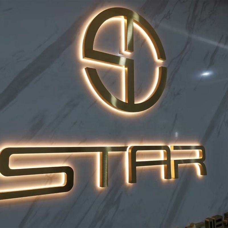 Factory indoor stainless steel edgelit backlight letter logo signage acrylic sign custom led backlit sign board for restaurant