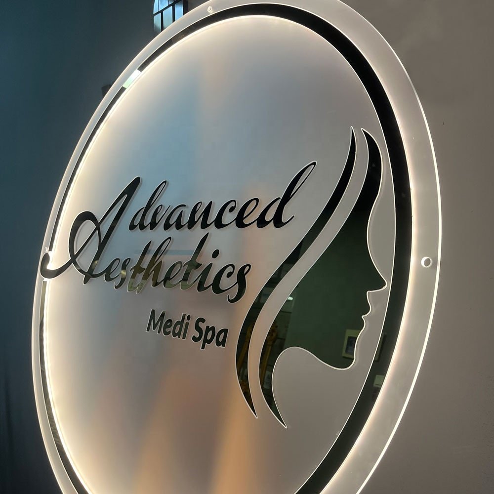 Nail shop business logo customized Acrylic mirror gold Sign Salon business sign Wall sign 3d logo custom wall logo