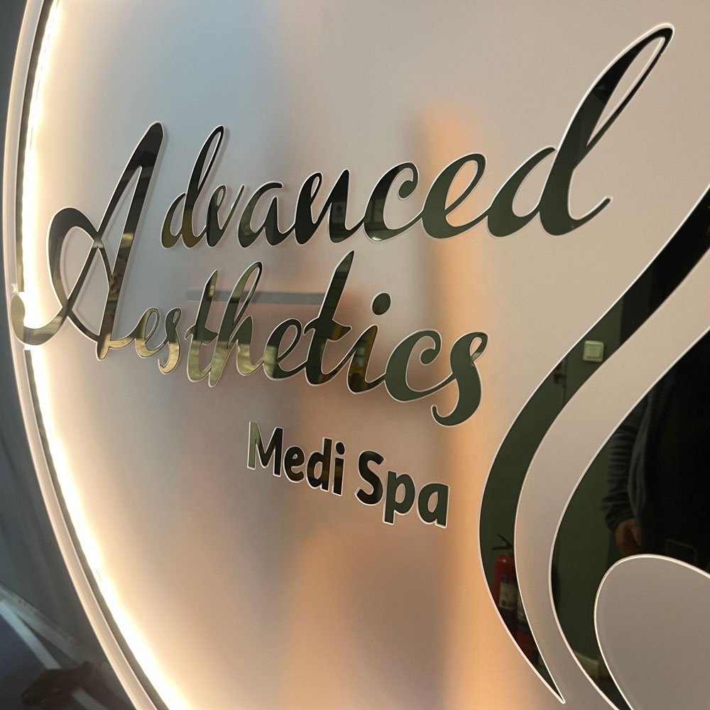 Nail shop business logo customized Acrylic mirror gold Sign Salon business sign Wall sign 3d logo custom wall logo