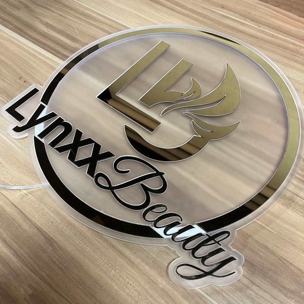 Nail shop business logo customized Acrylic mirror gold Sign Salon business sign Wall sign 3d logo custom wall logo