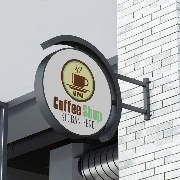 Custom DIY Round LED Light Box Double Sided Advertising Light Box Sign Acrylic Lightbox For Coffee Shop, Restaurants