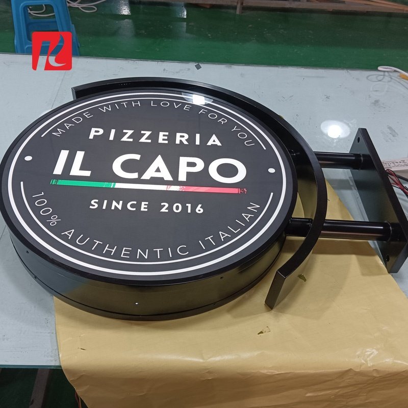 Custom DIY Round LED Light Box Double Sided Advertising Light Box Sign Acrylic Lightbox For Coffee Shop, Restaurants