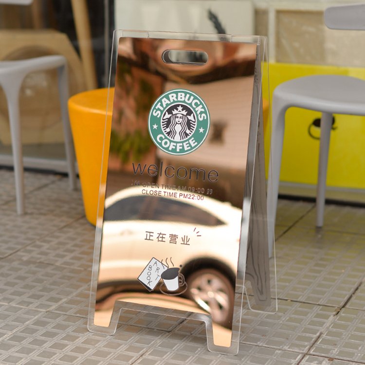 Custom Portable Metal Stand Up Board Sign Indoor Outdoor Signs Warning Wet Floor Signs For Hotel Restaurant