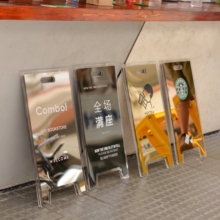 Custom Portable Metal Stand Up Board Sign Indoor Outdoor Signs Warning Wet Floor Signs For Hotel Restaurant