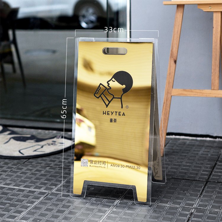 Custom Portable Metal Stand Up Board Sign Indoor Outdoor Signs Warning Wet Floor Signs For Hotel Restaurant