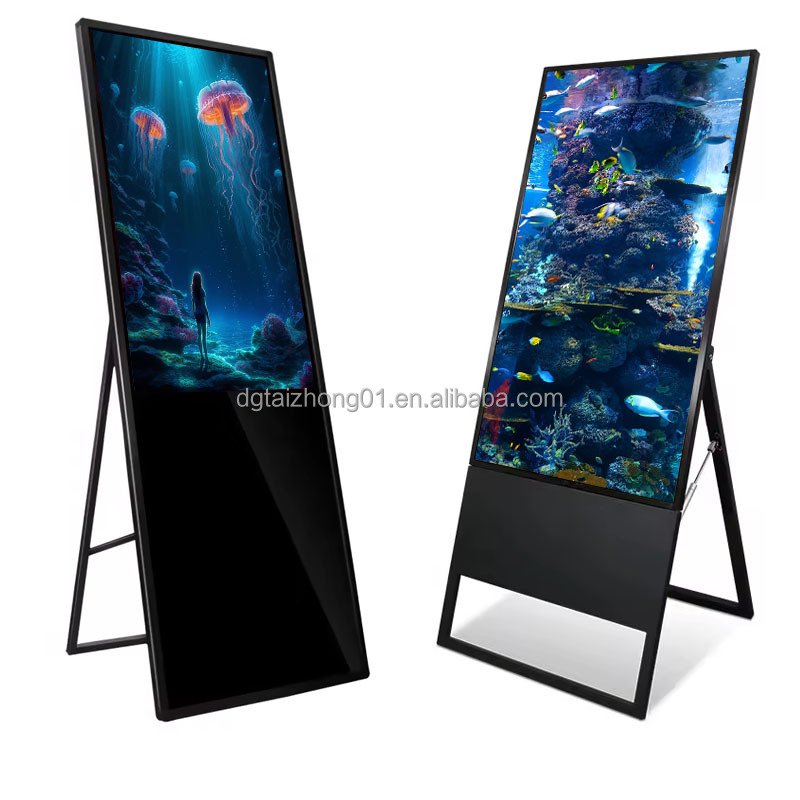 Portable 32/43 Inch Smart Electronic LCD Display Poster Floor Standing Screen for Mall Product Showcase OEM Supplier