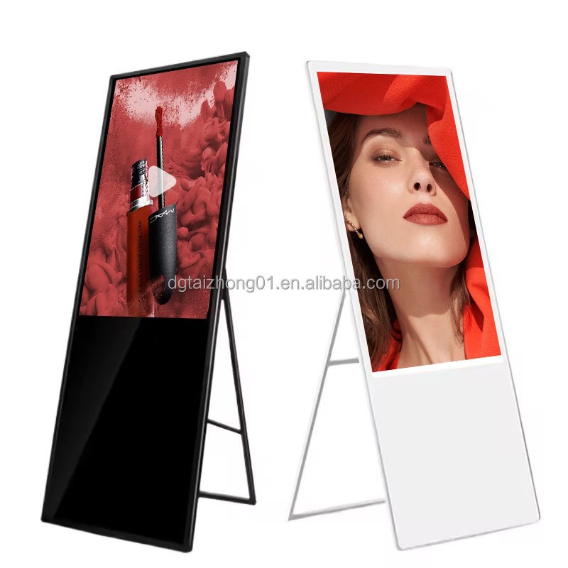 Portable 32/43 Inch Smart Electronic LCD Display Poster Floor Standing Screen for Mall Product Showcase OEM Supplier