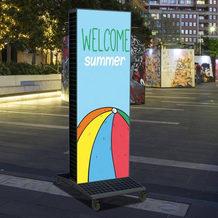 Outdoor Solar Power Street Led Advertising Light Box Rectangle Sign Board Solar Lightbox