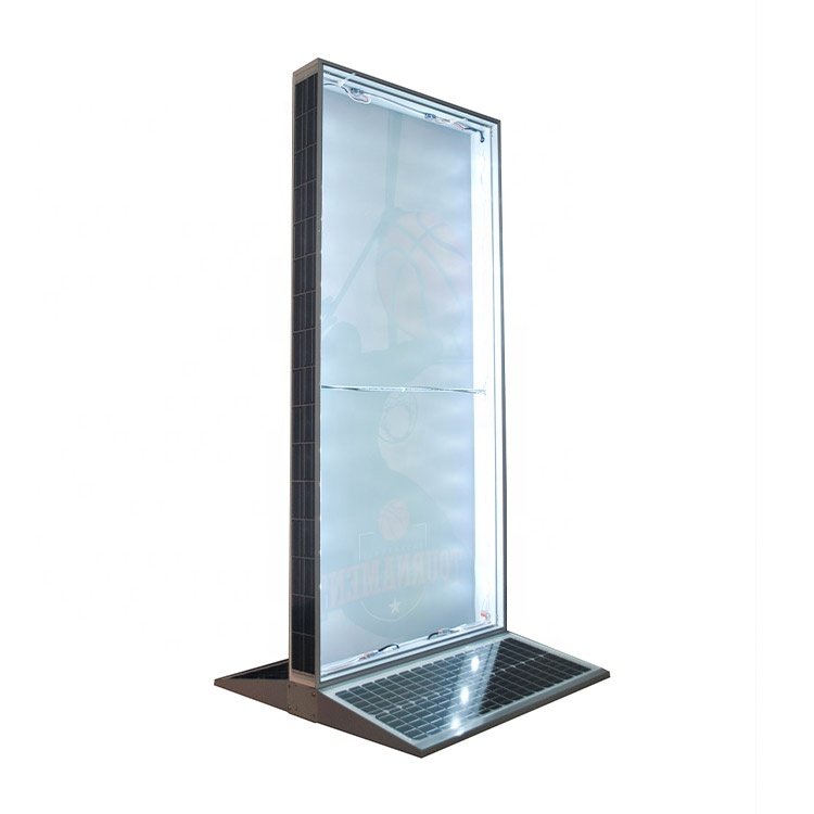 Outdoor Solar Power Street Led Advertising Light Box Rectangle Sign Board Solar Lightbox