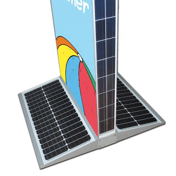 Outdoor Solar Power Street Led Advertising Light Box Rectangle Sign Board Solar Lightbox