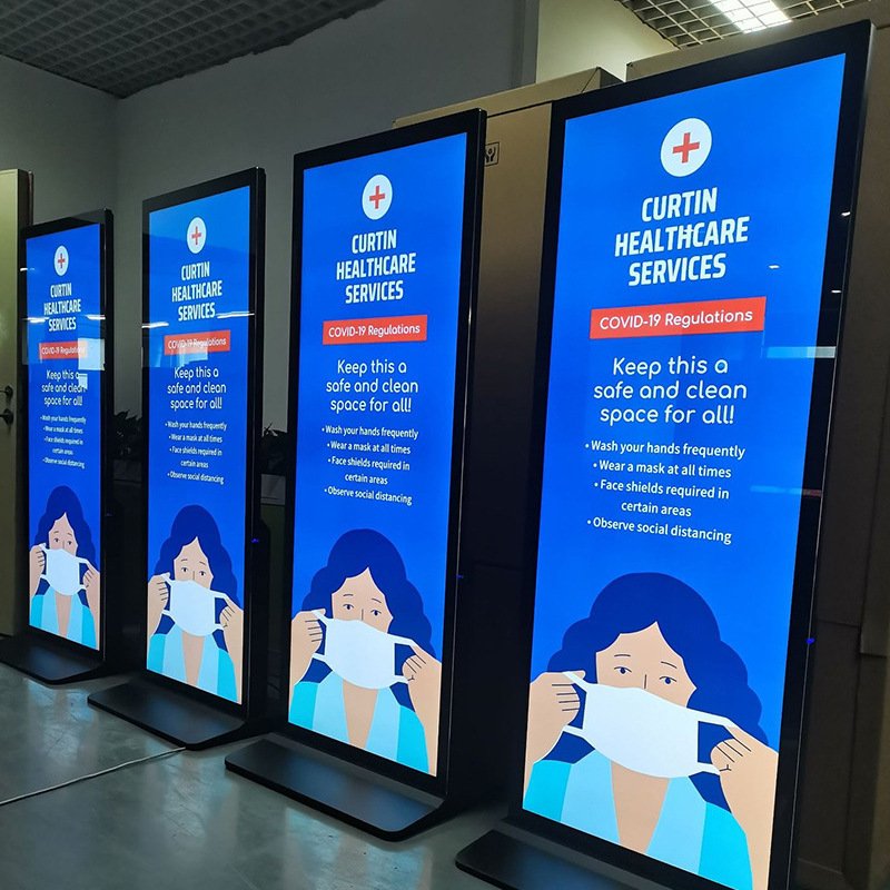Floor Standing Display 75inch Lcd Advertising Totem CMS Software Kiosk Touch Screen Digital Signage Internet Advertising