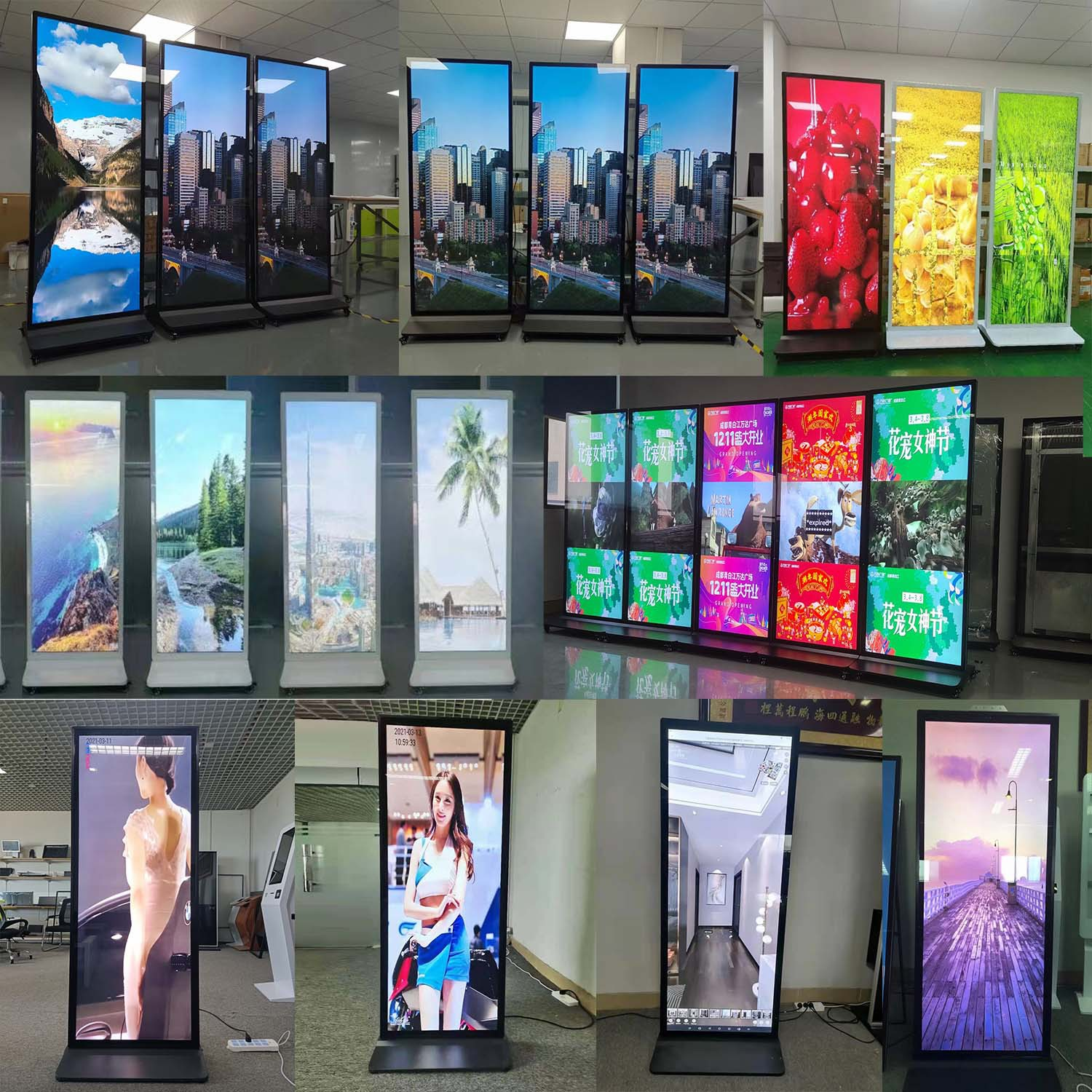 Floor Standing Display 75inch Lcd Advertising Totem CMS Software Kiosk Touch Screen Digital Signage Internet Advertising