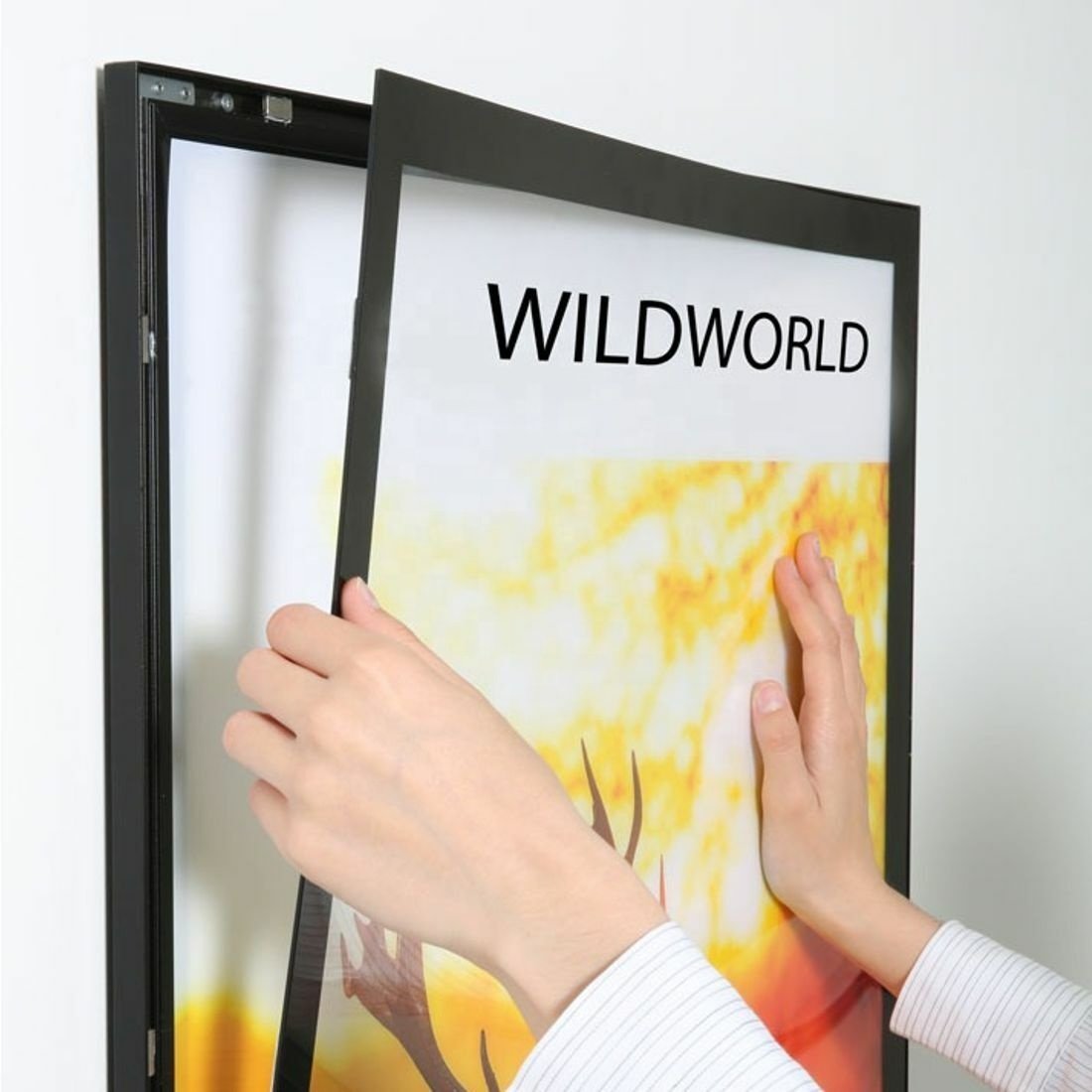 Wall Mounted Fast Food Restaurant Cafe Order Menu Board Aluminum Frame Magnetic Advertising Led Light Boxes