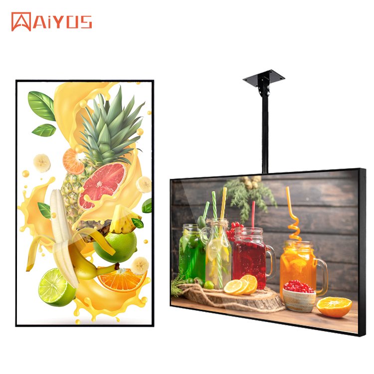 50"55"vertical/horizon Advertising Display Signage Digital Lcd Video Display Screen Wall Mounted menu board Lcd digital Display