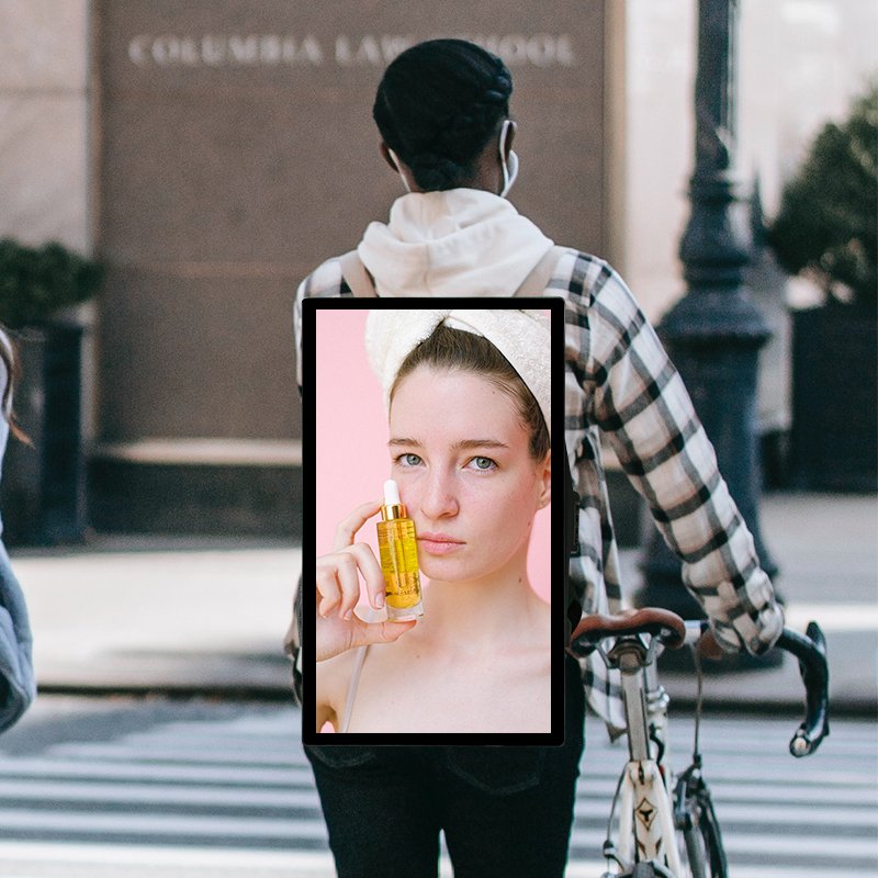 21.5 Inch LCD Screen Android Digital Signage Display Human Walking Advertising Boards Outdoor Battery Powered Backpack Billboard