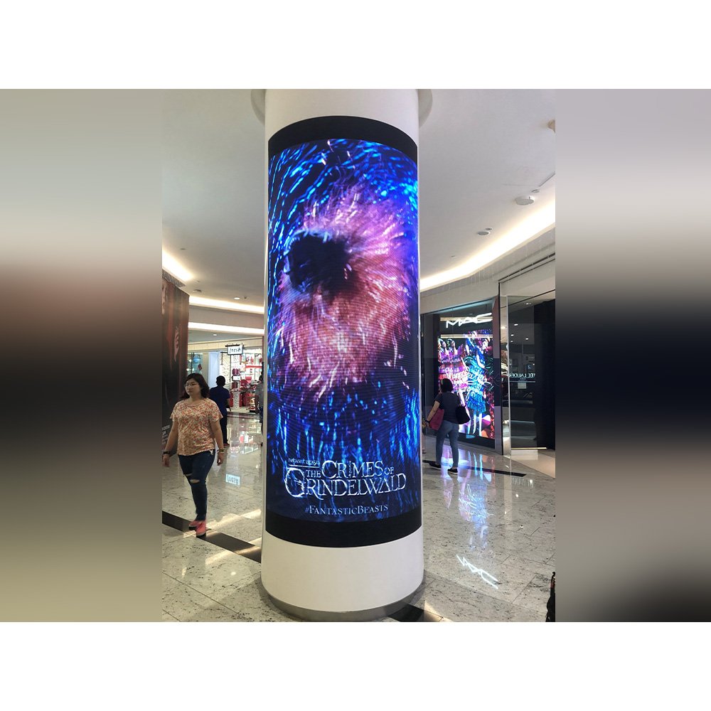 P1.8 1.8Mm P2.5 2.5Mm P3 P4 360 Degree Flexible Soft Circle Round Cylinder Column Circular Rollable Led Wall Display Screen