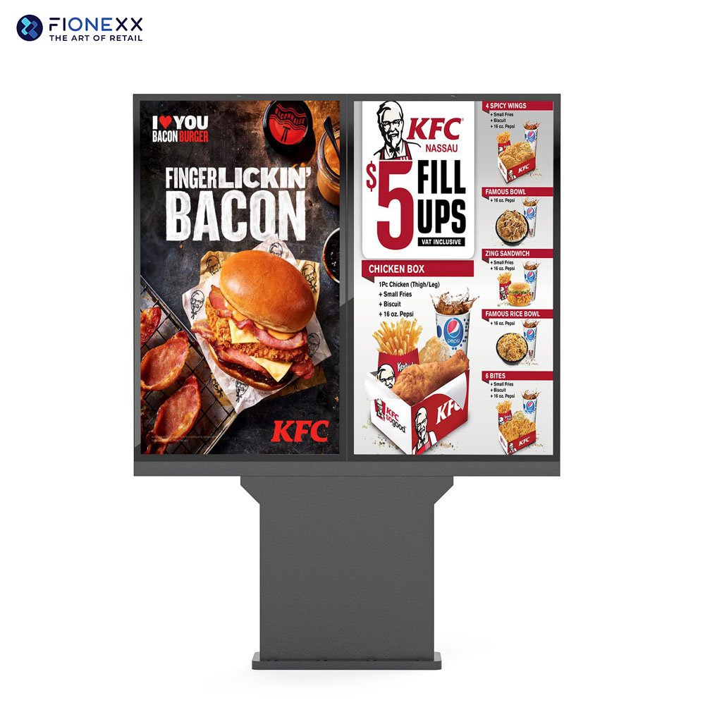 Drive Thru Board Digital Signage Outdoor Standing Waterproof Kiosk Touch Order Screen LCD Display smart Menu panel