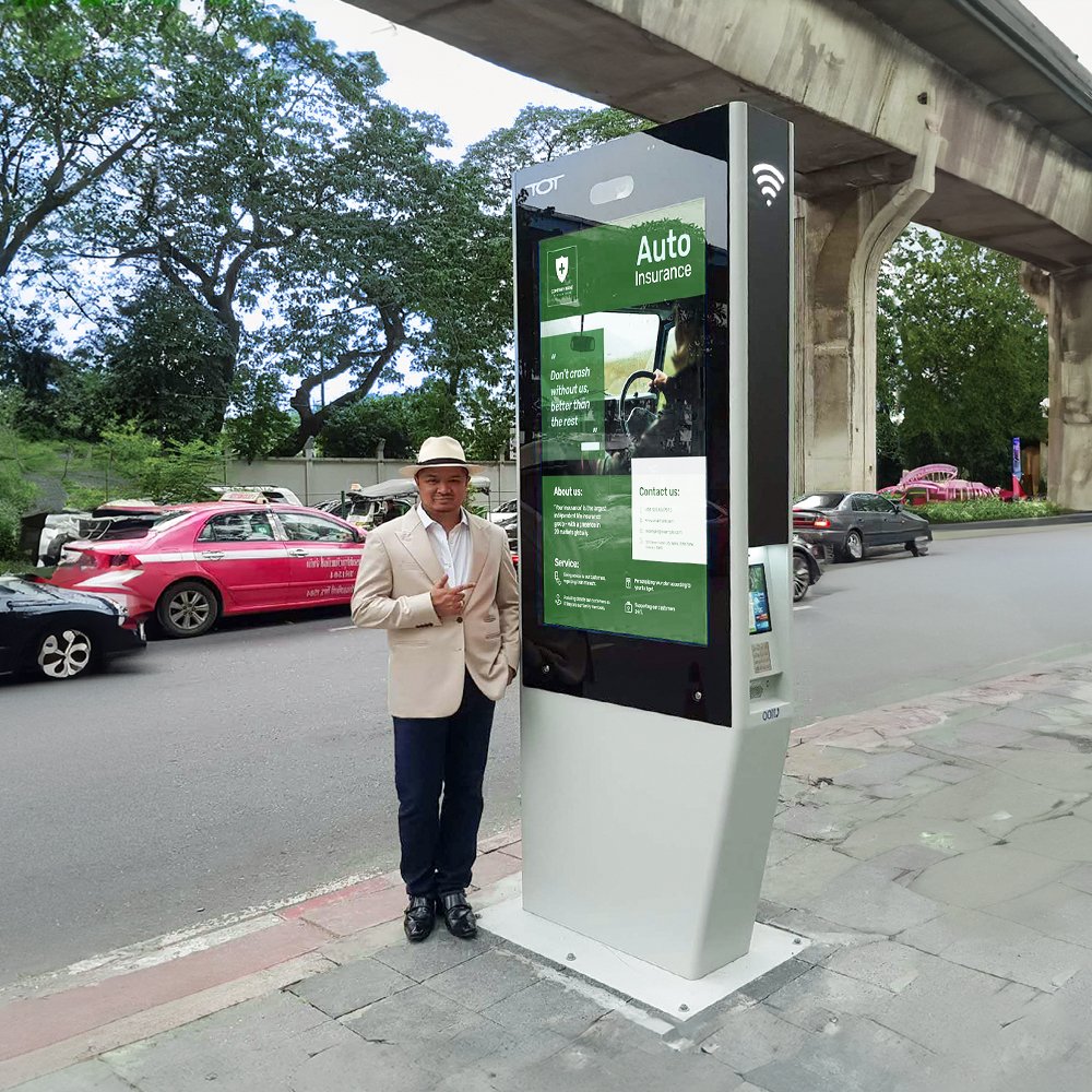 43/49/55-Inch 4K LCD Digital Menu Board 2500-5000 Nits NFC-Enabled Interactive Display for Quick Service Restaurants