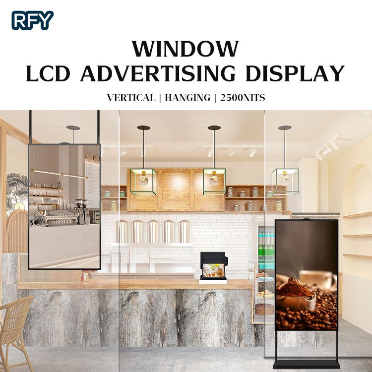 Digital Shop Window Display 32" 43" 49" Single Screen Double Sided Android Free Cloud Server CMS Wifi LCD Advertising Kiosk