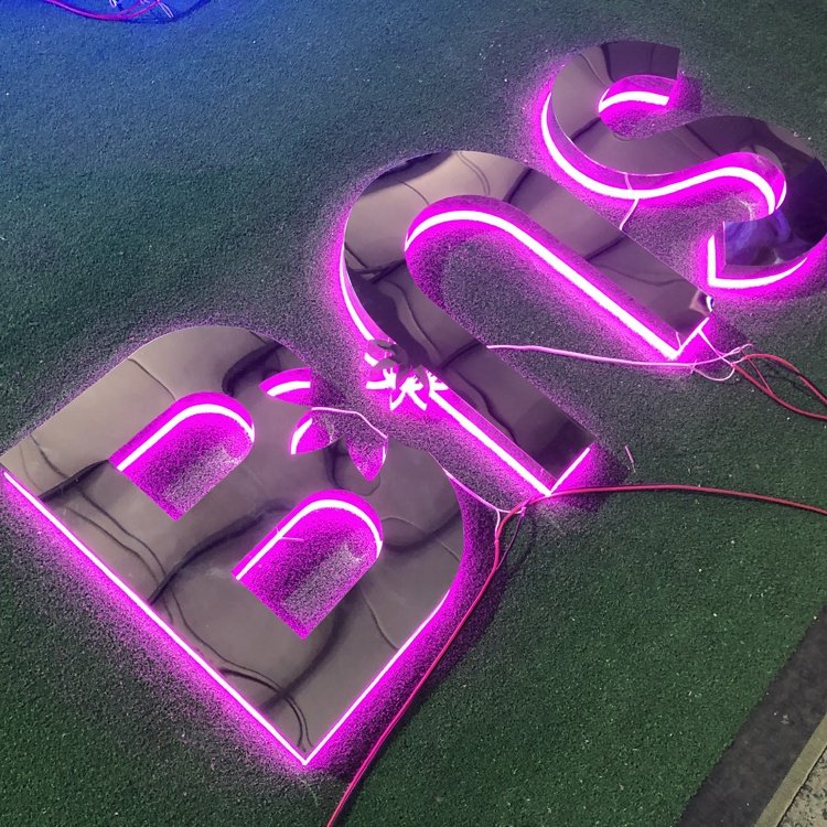 Custom Gold 3d logo led channel letters sign outdoor led light 3d letter shop store front signs Backlit letter business led sign