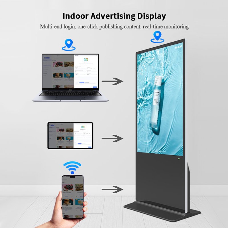 65 inch indoor advertising display vertical infrared touch screen digital signage lcd display