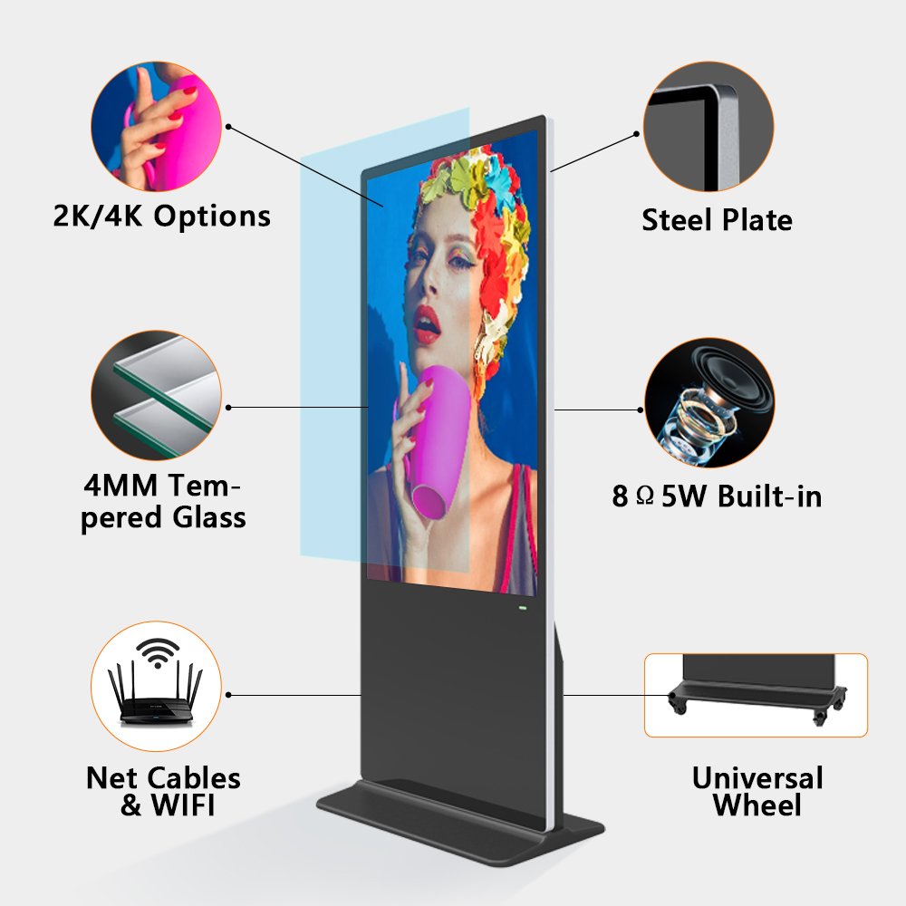 65 inch indoor advertising display vertical infrared touch screen digital signage lcd display