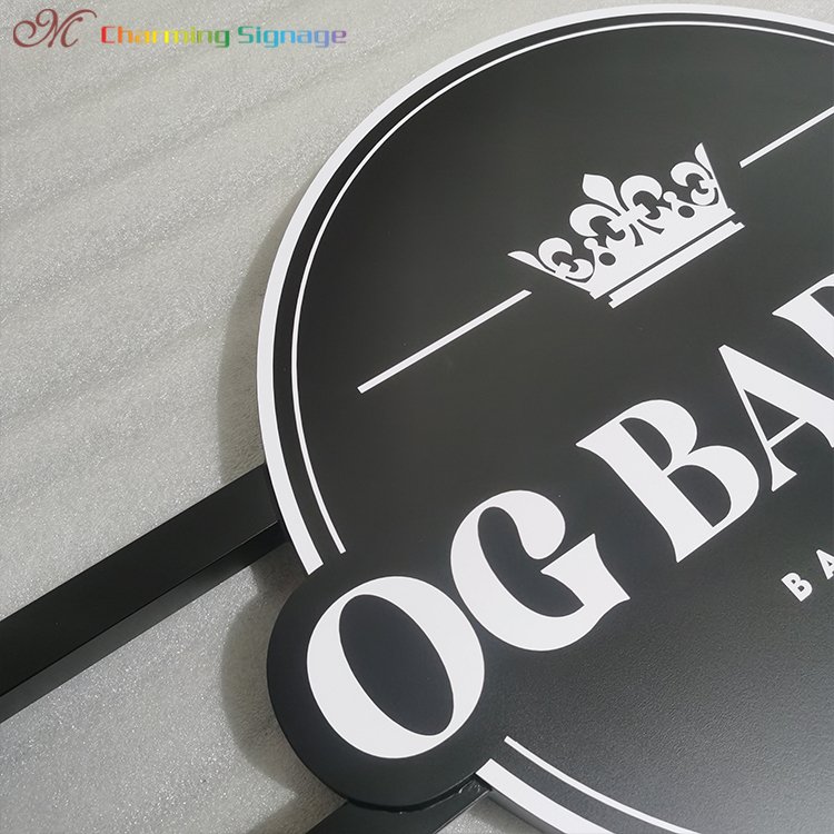Charmingsign Factory Round Lightbox Signage Board Stainless Steel Outdoor Advertising Sign LED Light Box Sign
