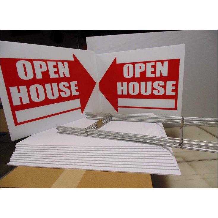 Open House Real Estate Signs Double Sided Red Property Yard Sign