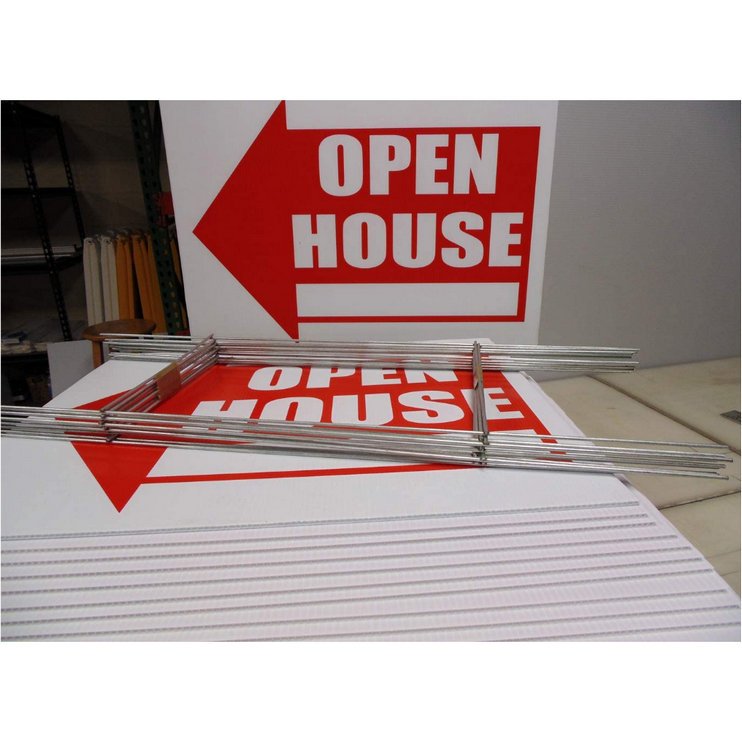 Open House Real Estate Signs Double Sided Red Property Yard Sign