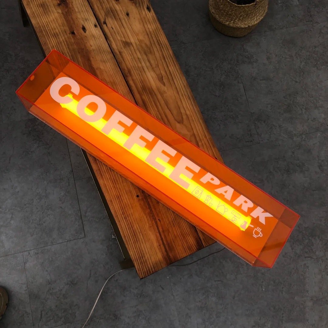 Creative INS Clear Colorful Acrylic Square Led Light Box Sign Board With Customized Logo for Advertising Light boxes Display