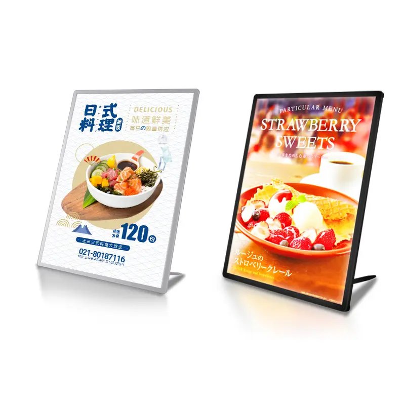 Custom Ultra Slim Aluminum Acrylic Advertisement Display Led Slim light box menu board
