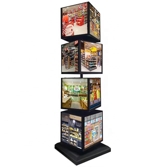 Vertical Square Rotating Led Box Light Advertising Dynamic Sign Board Acrylic Led Menu Rotating Light Box