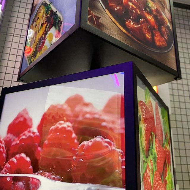 Vertical Square Rotating Led Box Light Advertising Dynamic Sign Board Acrylic Led Menu Rotating Light Box