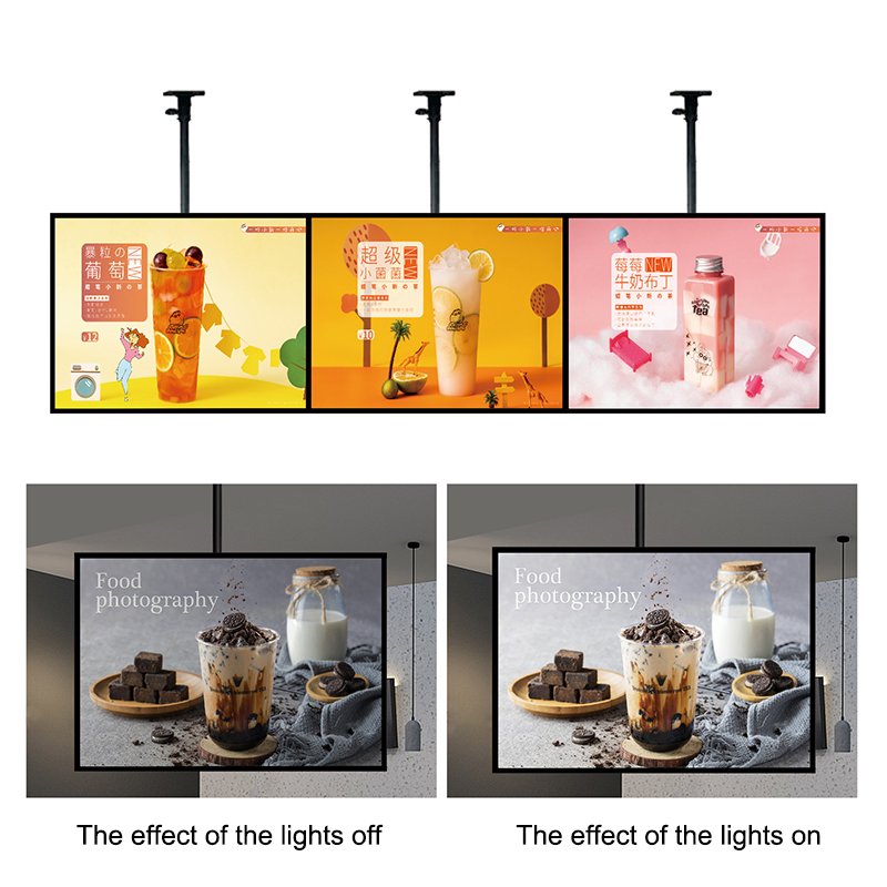 New Slim Snap Frame LED Light Box Illuminated Poster Display Led Menu Board For Restaurant Cafe Shops Wall Mounted Billboard