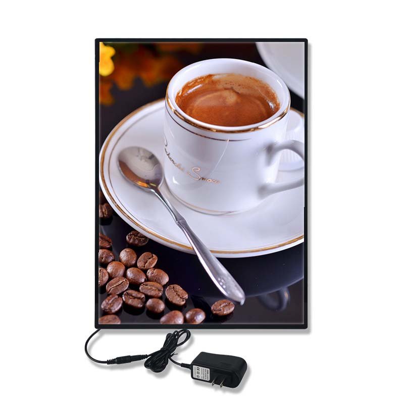 Wholesale Tempered glass super thin LED aluminum frame poster light box restaurant menu display wall mounted sign board