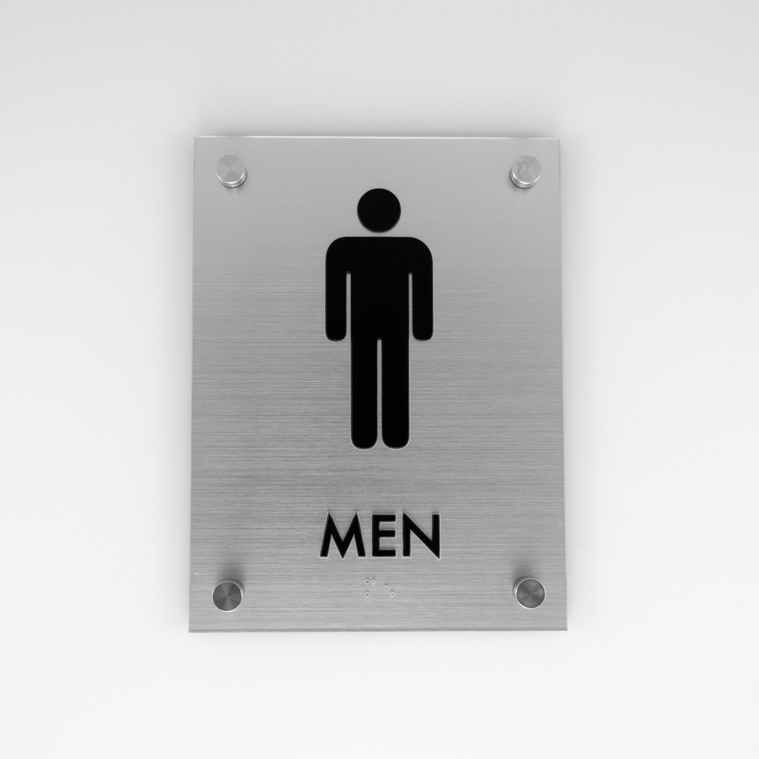 Customized Metalrestroom plate stainless steel Braille Signage Board Design for Information