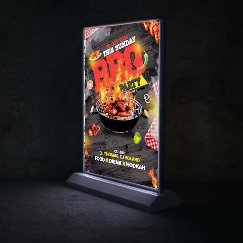 Hot Selling LED menu board double side LED Light Box Premium Advertising Display Consumption Square A4